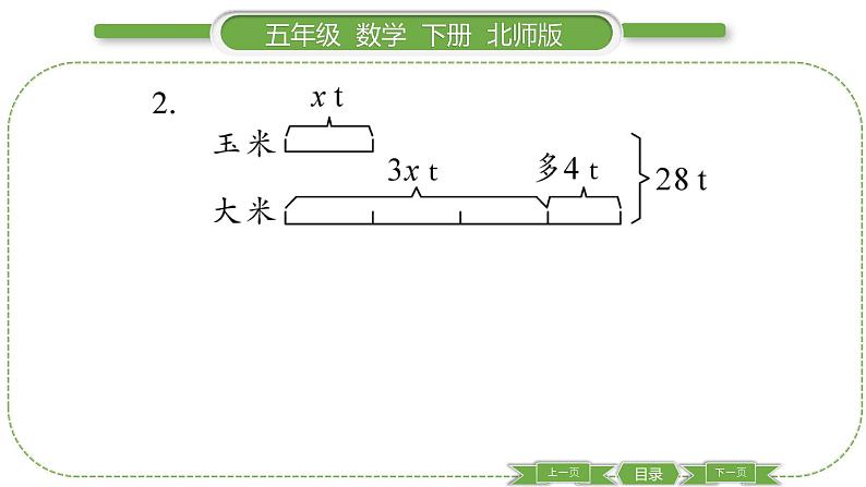 北师大版五年级下数学第七单元用方程解决问题第 ２ 课时　 练习课 习题课件第5页