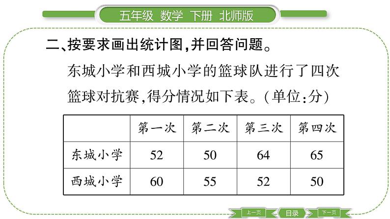 北师大版五年级下数学第八单元数据的表示和分析第 ７ 课时　 练习七(２) 习题课件06