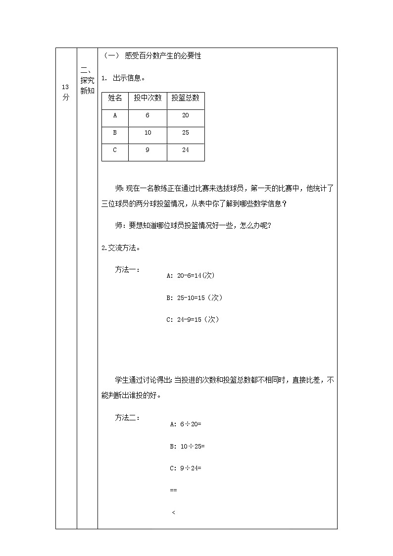 六年级上册数学教案-认识百分数（第1课时） 人教版第2页