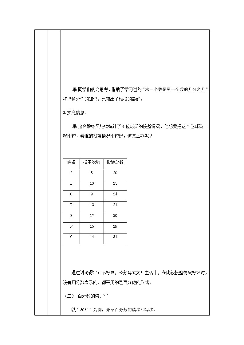 六年级上册数学教案-认识百分数（第1课时） 人教版第3页