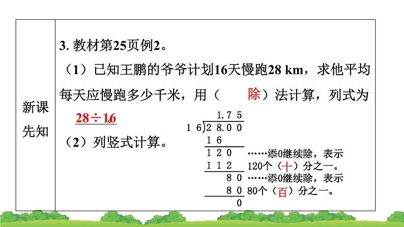 人教版小学数学 五年级上册 3.1 除数是整数的小数除法 作业课件05