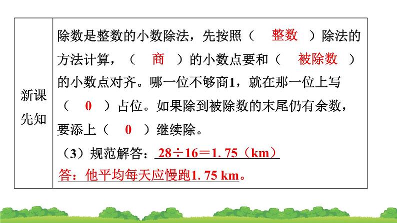 人教版小学数学 五年级上册 3.1 除数是整数的小数除法 作业课件06