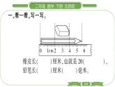 北师大版二年级数学下第四单元测量第 １ 课时　 铅笔有多长习题课件