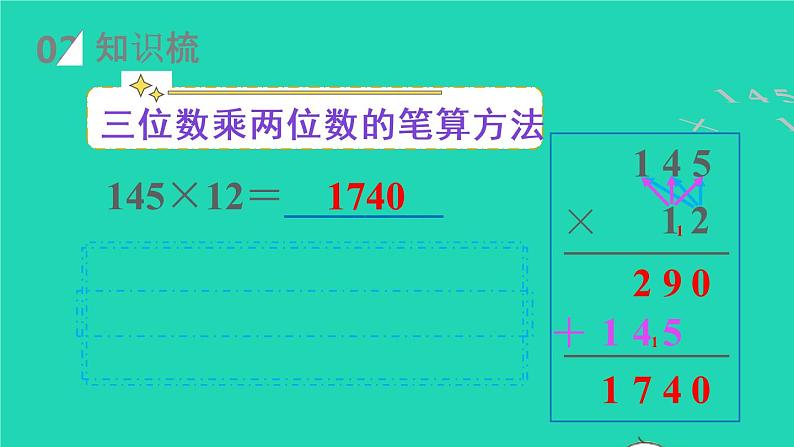 2022新人教版四年级数学上册4三位数乘两位数第6课时整理和复习（课件+教学设计+教学反思）03