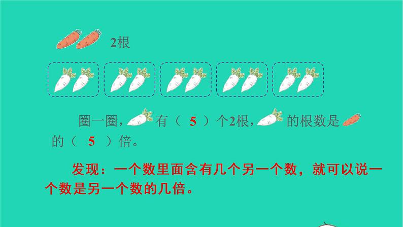 2022新人教版三年级数学上册5倍的认识第1课时求一个数是另一个数的几倍（教学课件+教学反思）04