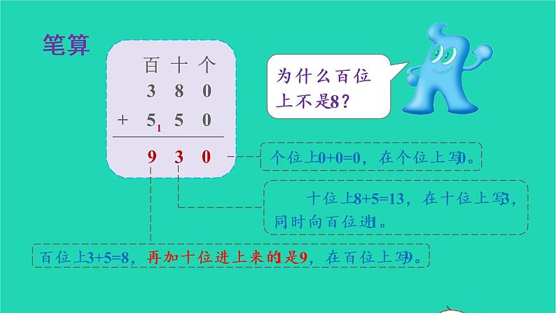 2022新人教版三年级数学上册2万以内的加法和减法一第2课时几百几十加减几百几十（教学课件+教学反思）05