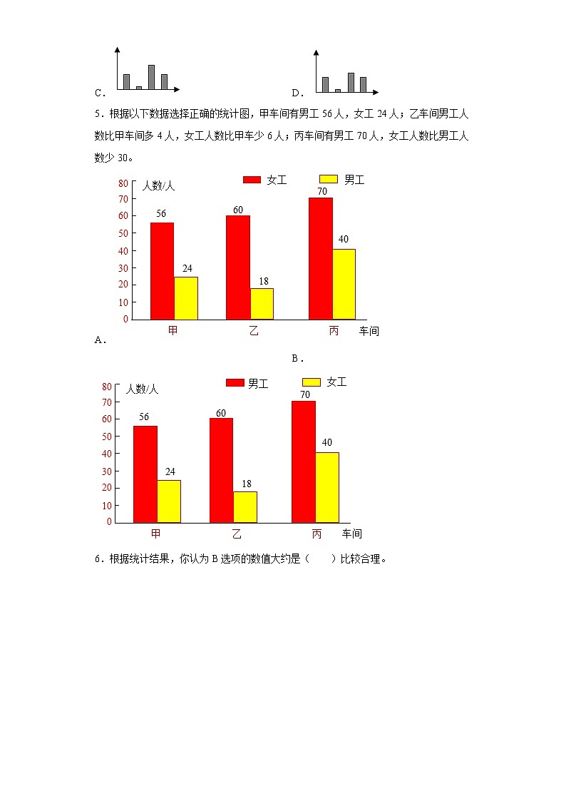7.条形统计图同步练习人教版数学四年级上册02