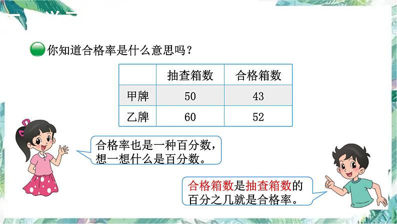 北师大版六年级数学上册课件-  合格率 优质课件05