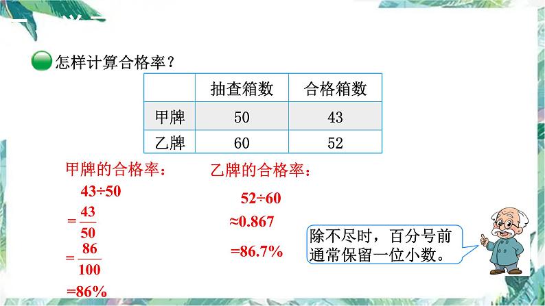 北师大版六年级数学上册课件-  合格率 优质课件06