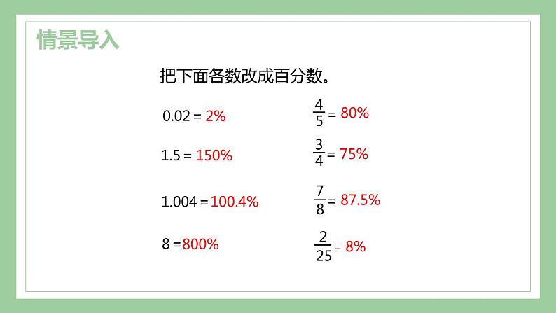 【同步备课】第六单元 第2课时 求一个数的百分之几是多少六年级数学上册（人教版） 课件04