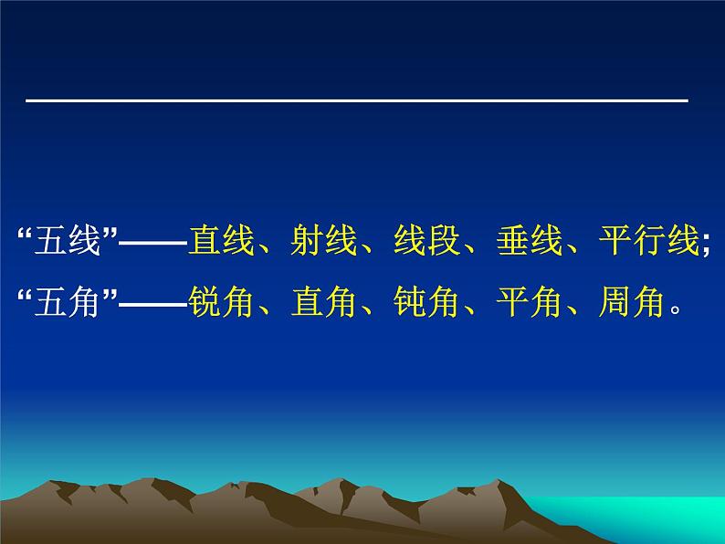 人教版数学四年级上空间与图形复习课件02