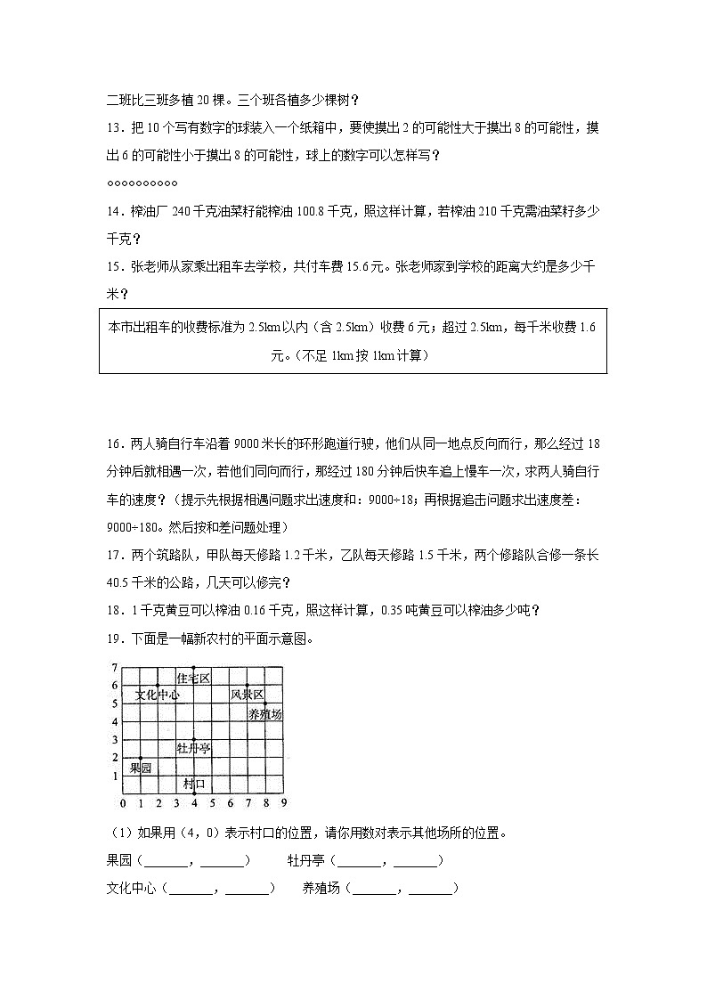 人教版数学五年级上册期中解答题专练（1-4单元）第2页