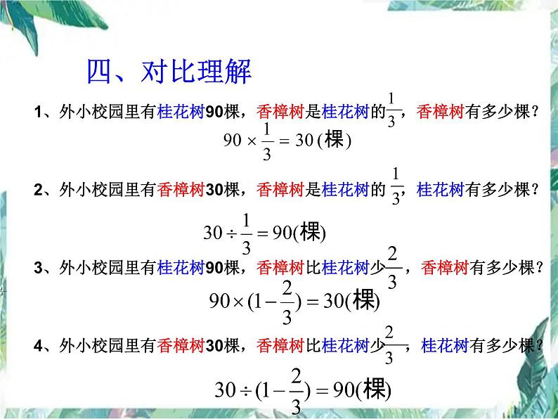 人教版 六年级上册 分数乘除法应用题的比较练习 优质课件07