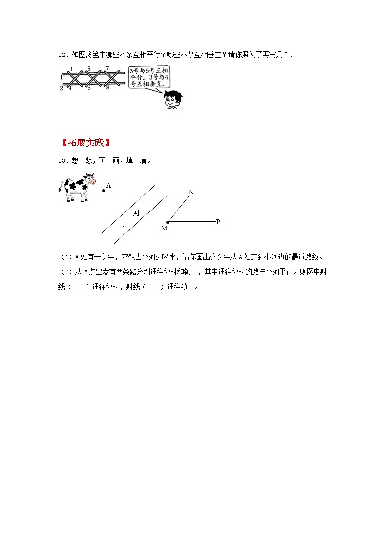 【同步分层作业】北师大版数学四年级上册课时练 2.3《平移与平行》（同步练习含答案）03