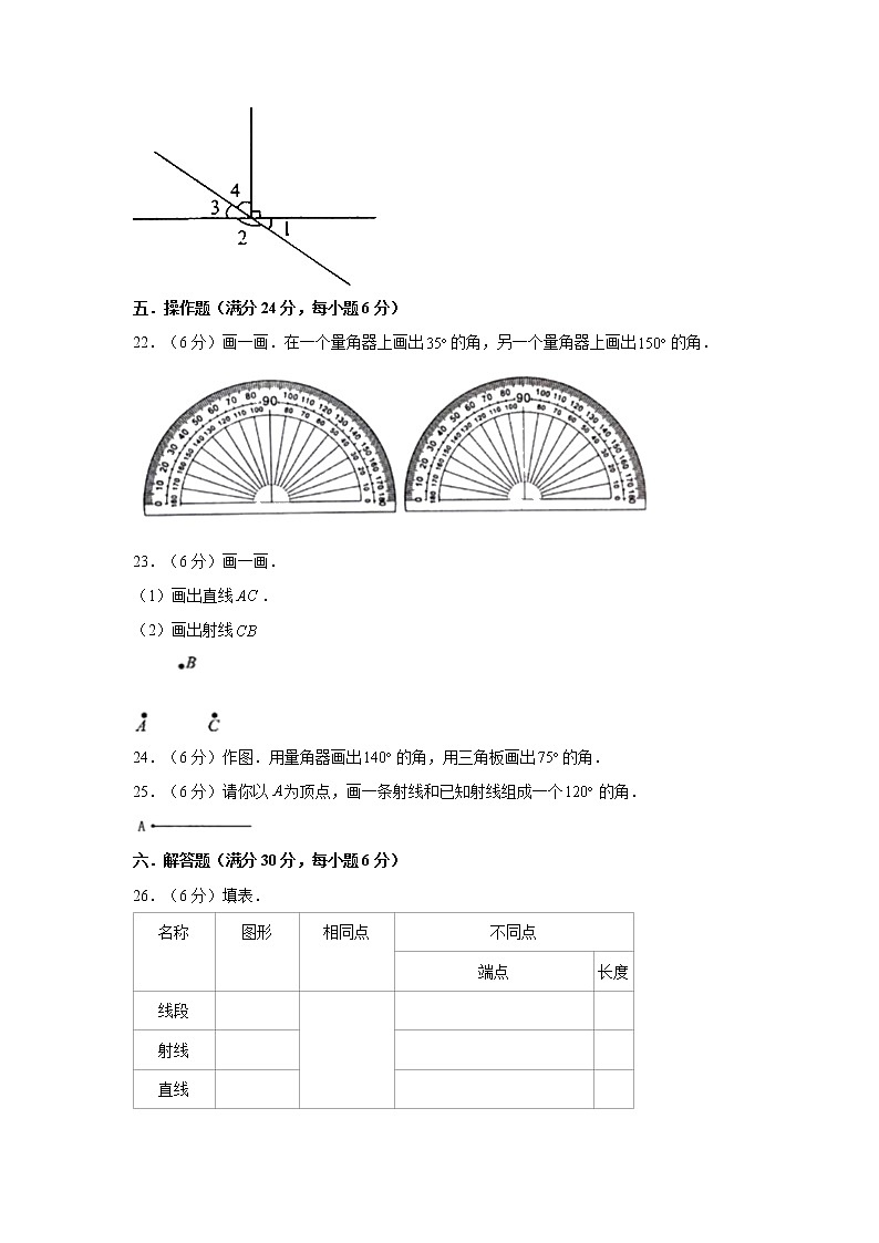 【期中专项】北师大版数学四年级上册期中 易错专项强化突破B卷—2.线与角 （含解析）03
