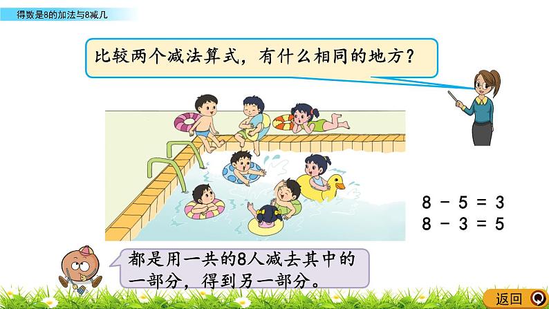 2022年苏教版数学一年级上册8.8  得数是8的加法与8减几 课件+教案+学案+课时练习含答案08