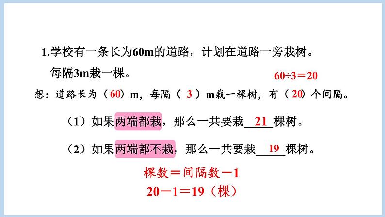 第7单元 数学广角植树问题整理与复习（课件）五年级上册数学人教版第4页