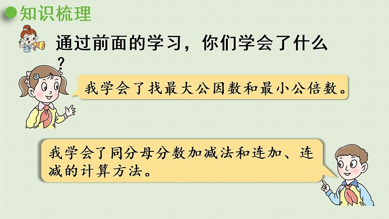 数学青岛五（下）课件 三 剪纸中的数学—分数加减法（一）回顾整理第2页