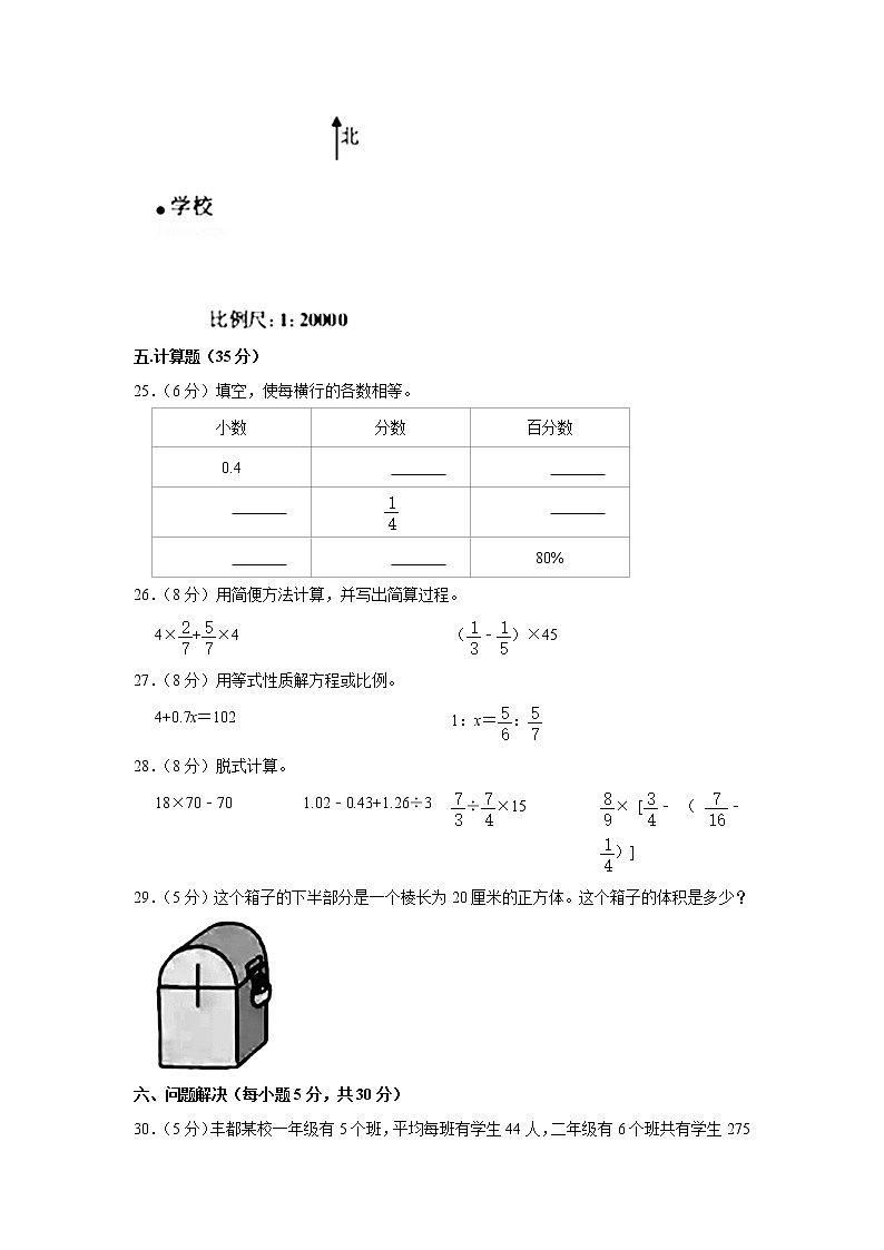 小升初仿真卷（4）（试题）六年级下册数学 人教版第3页
