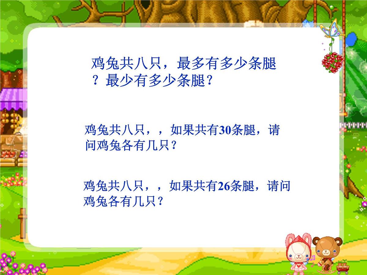 人教版四年级下册鸡兔同笼 课件第2页