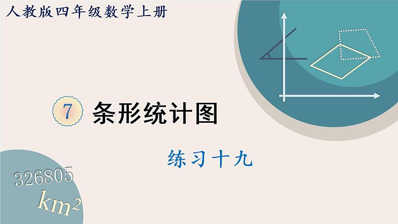 人教版数学四上 7.4 练习十九（PPT课件含答案）第1页