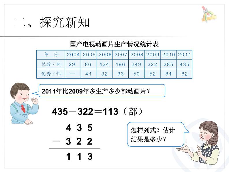 人教版数学第四单元万以内的加法和减法（二）第3课时三位数减三位数（1）例1、例2教学课件05