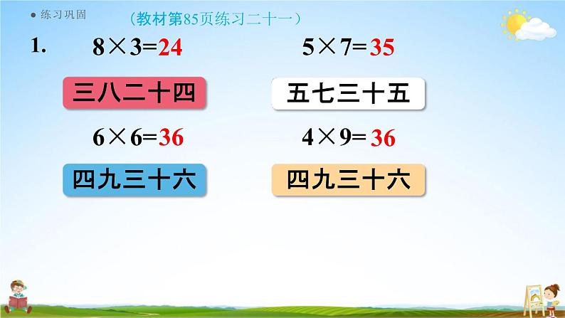 人教版二年级数学上册《6-11 练习二十一》课堂教学课件PPT小学公开课第3页