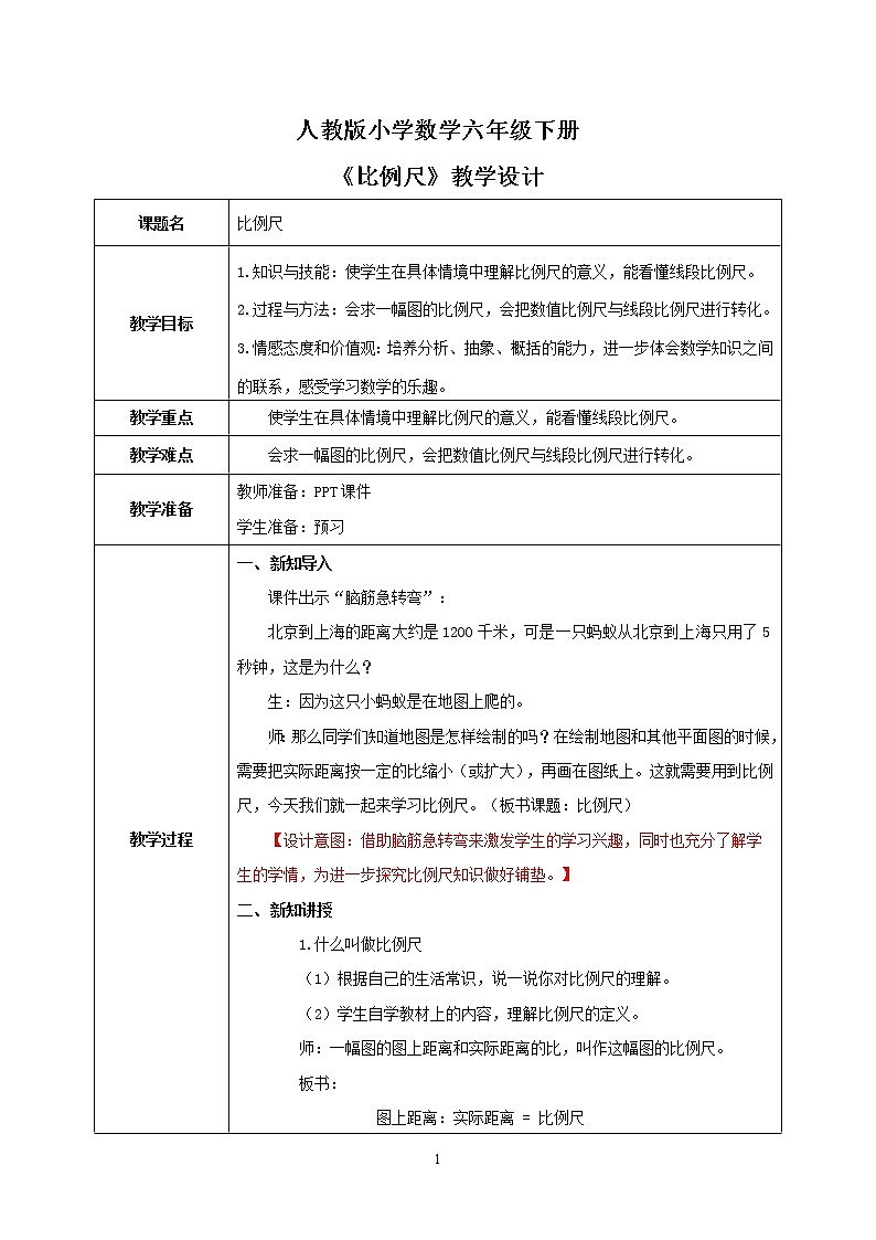 人教版小学数学六下4.5《比例尺》PPT课件（送教案+练习）01