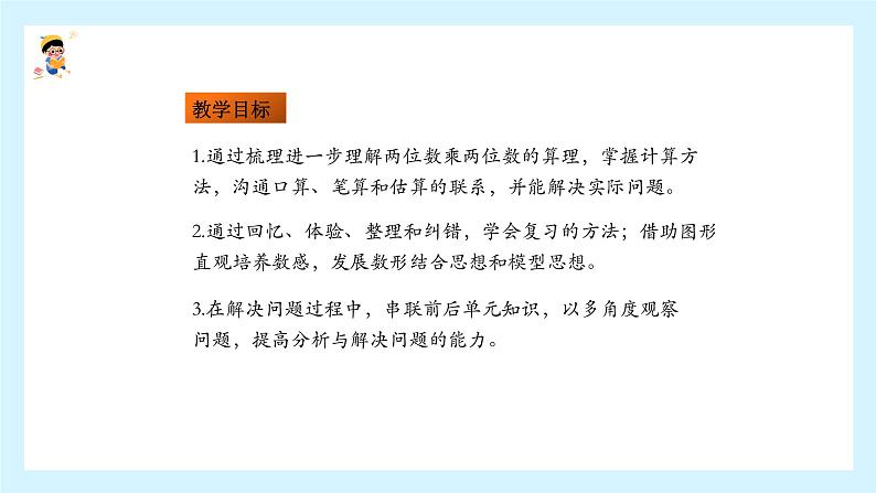 人教版三年级下册《两位数乘两位数》串讲复习课件03