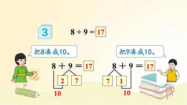 人教版数学一年级上册 第3课时 8、7、6加几（2） 课件06