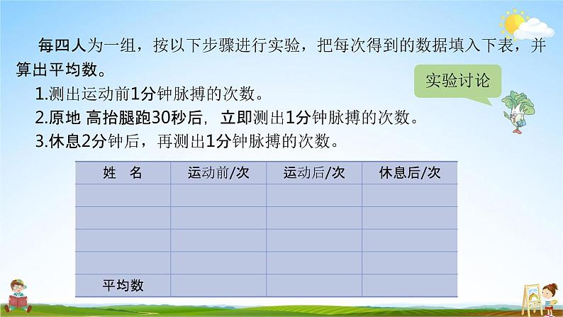 苏教版四年级数学上册《综合实践活动 运动与身体变化》课堂教学课件PPT小学公开课07