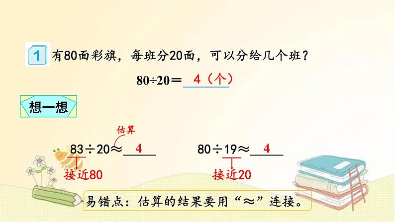 人教版数学四年级上册 1.口算除法 课件第6页