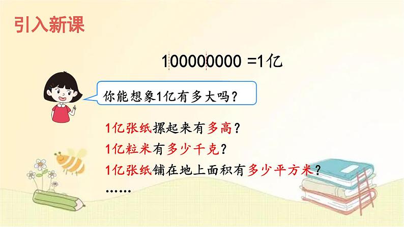 人教版数学四年级上册 综合与实践 1亿有多大 课件第2页