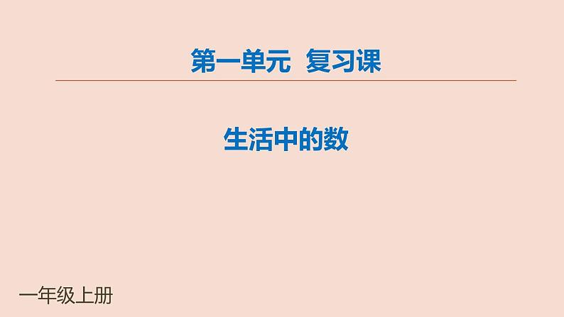 一年级北师大版数学上册 第一章 生活中的数  复习课件1第1页