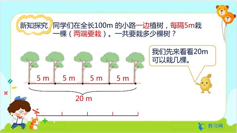 数学RJ版 五年级上册 第7单元 7.1 植树问题（1） PPT课件07