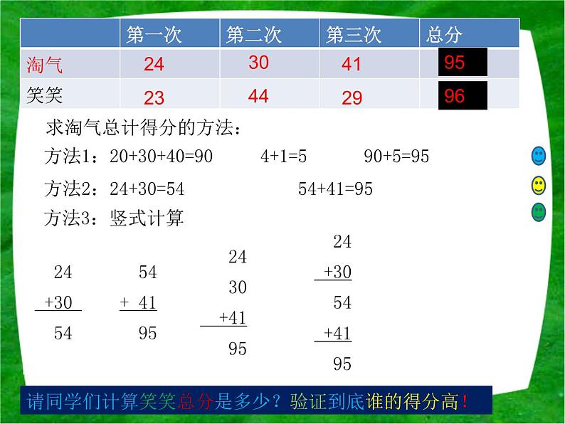 二年级北师大版数学上册 1.1谁的得分高 课件第4页