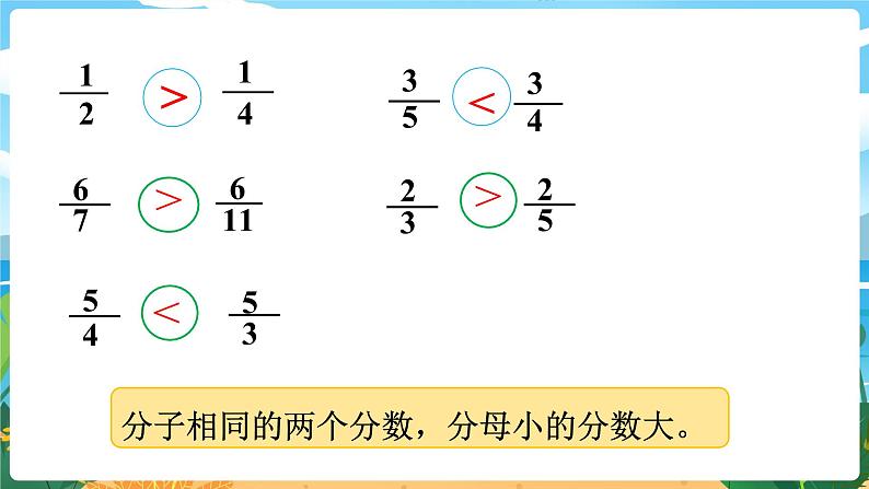 5数下（XSD）第二单元 分数 第5课时  分数的大小比较 PPT课件第8页