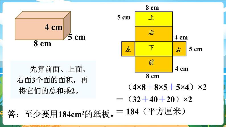 5数下（XSD）第三单元  长方体  正方体 第3课时  长方体、正方体的表面积（1） PPT课件07