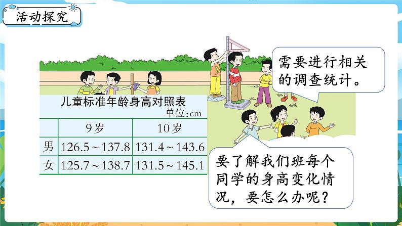 四数下（XSD） 第八单元  平均数 综合与实践  我们长高了 PPT课件03