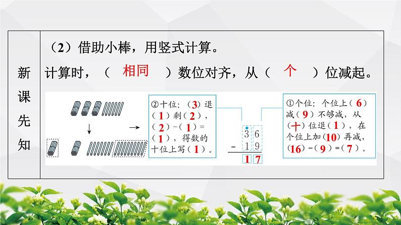 人教版数学二年级上册作业课件：第2节 退位减第4页