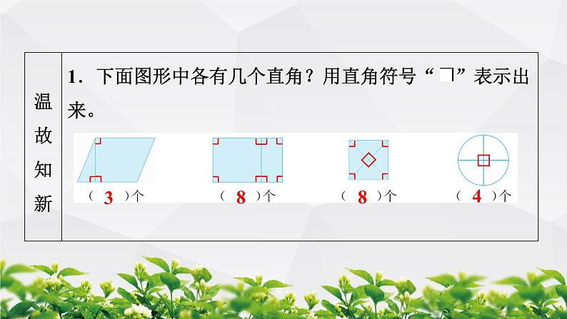 人教版数学二年级上册作业课件：第3节 锐角和钝角第2页