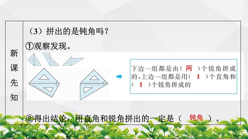 人教版数学二年级上册作业课件：第3节 锐角和钝角第6页