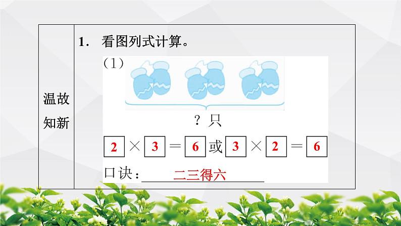 人教版数学二年级上册作业课件：第3节 乘加、乘减第2页