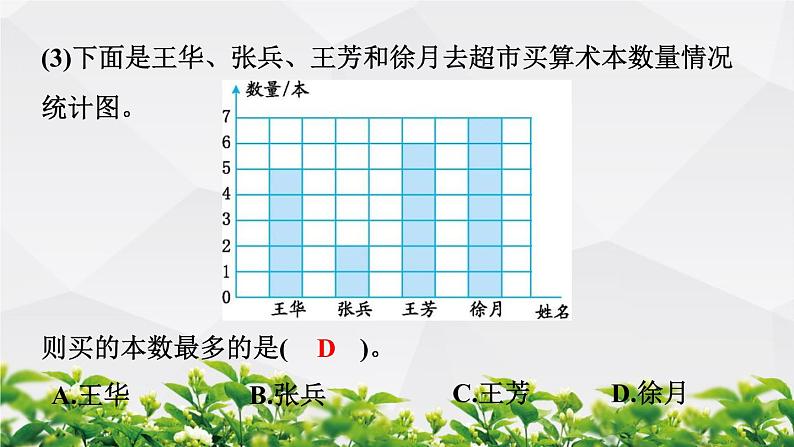 人教版数学四年级上册作业课件：第9单元  总复习 第3节 统计与概率05