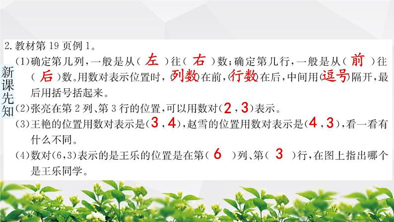 人教版数学五年级上册作业课件：第二单元 位置第3页