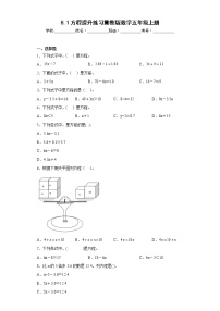 冀教版五年级上册八 方程同步训练题