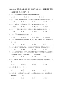 2019-2020学年山东省泰安市宁阳县六年级（上）期末数学试卷