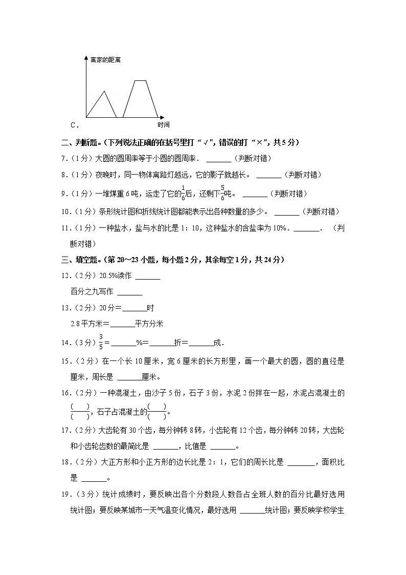 2021-2022学年广东省湛江市吴川市六年级（上）期末数学试卷02
