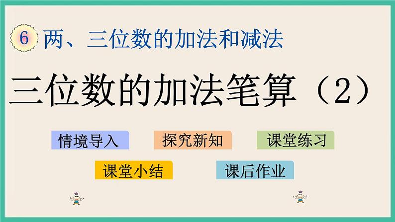 6.8 三位数的加法笔算(2) 课件+练习01