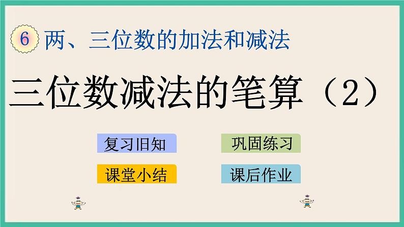 6.12 三位数减法的笔算(2) 课件+练习01